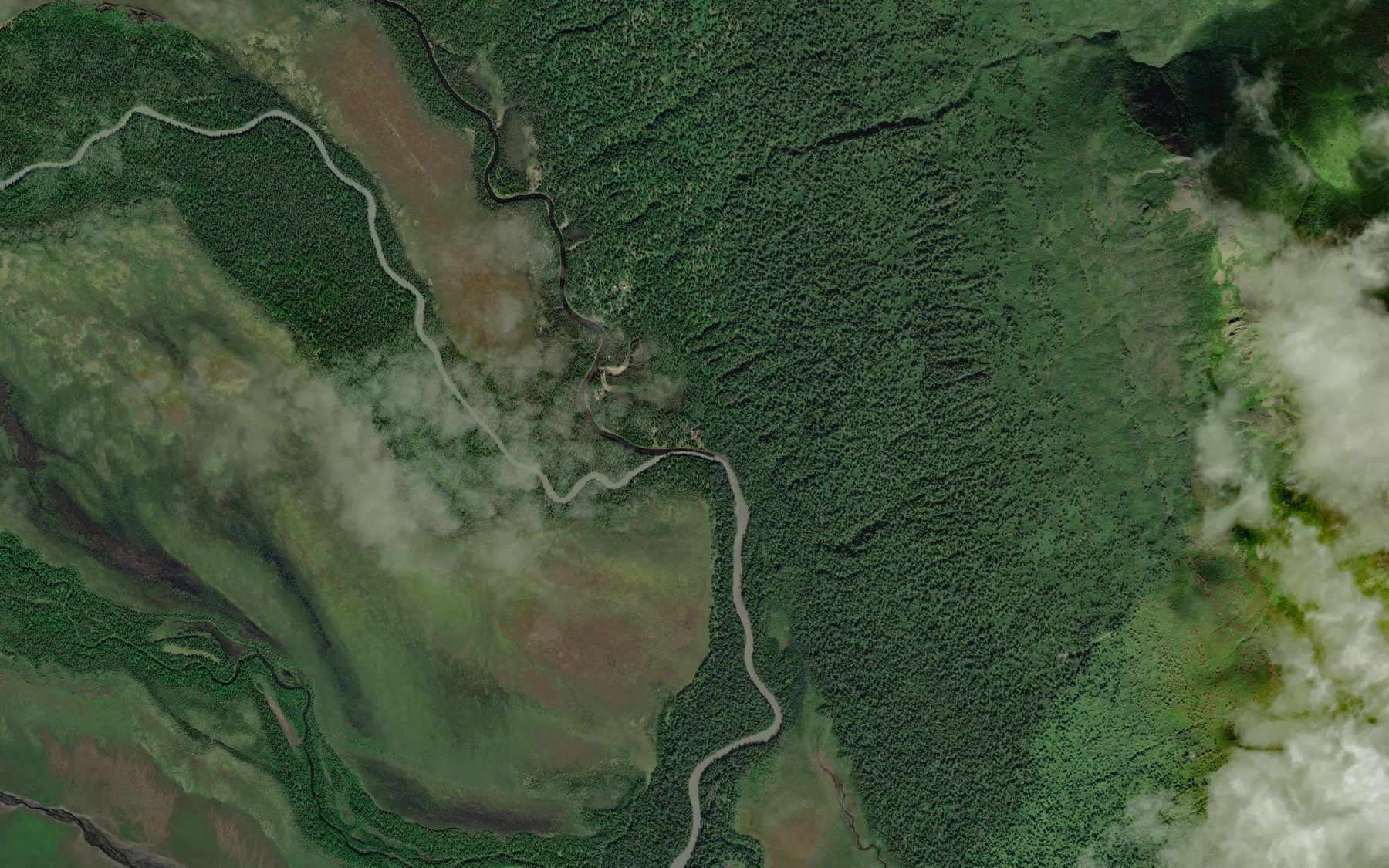 Satellite map of the Donkey Creek
