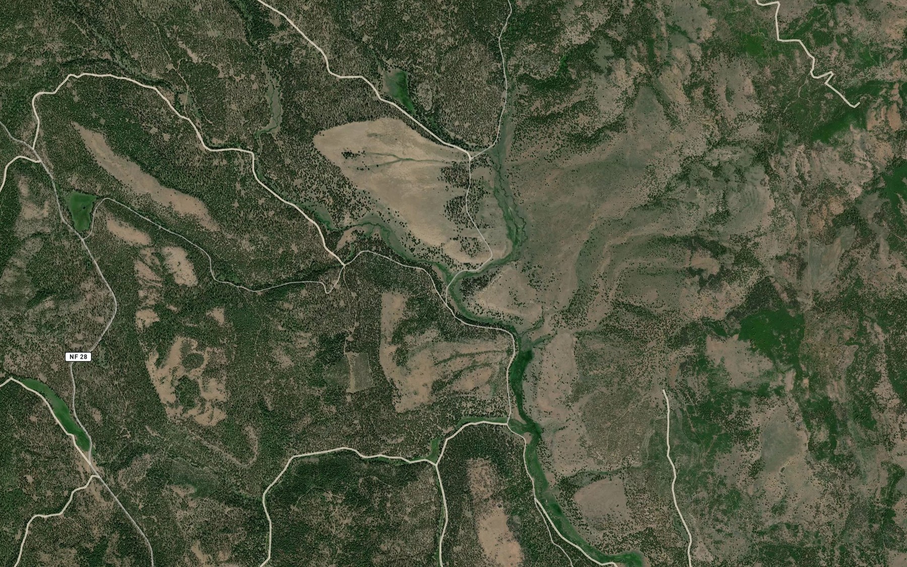 Satellite map of the Alkali Creek