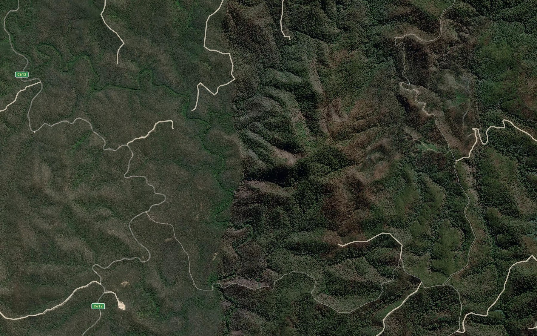Satellite map of the Rich River