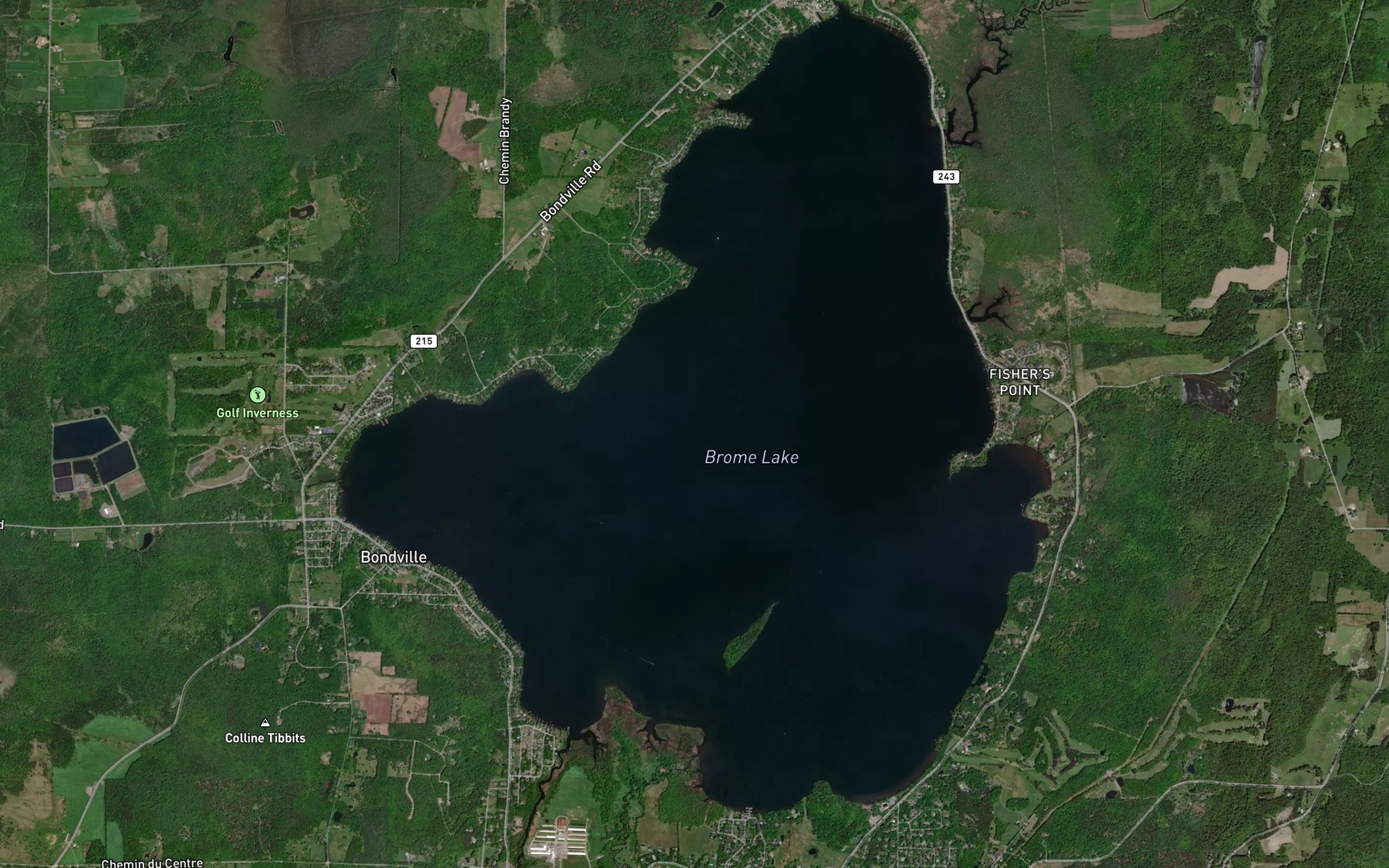 Satellite map of the Lac Brome