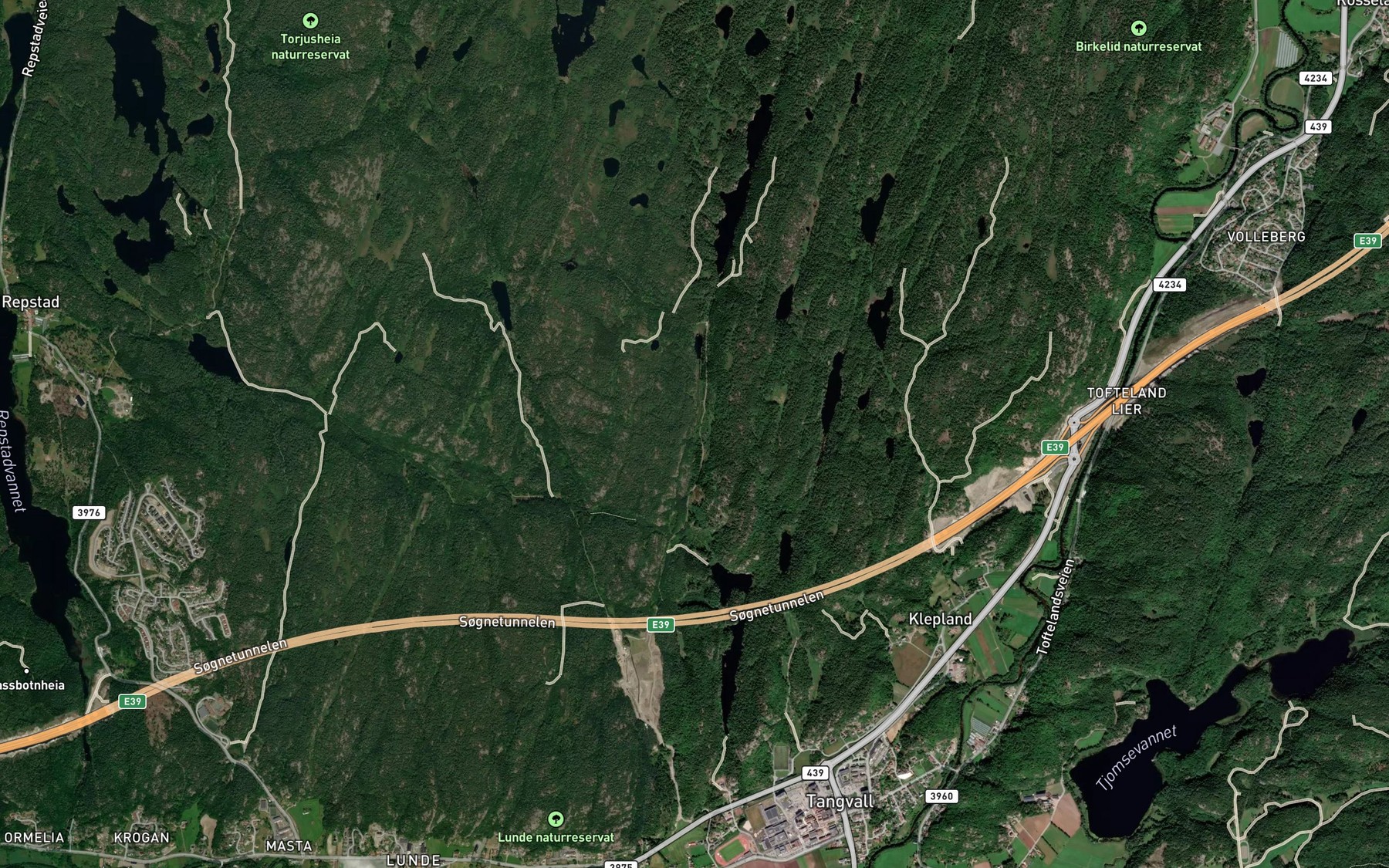 Satellite map of the Asebekken
