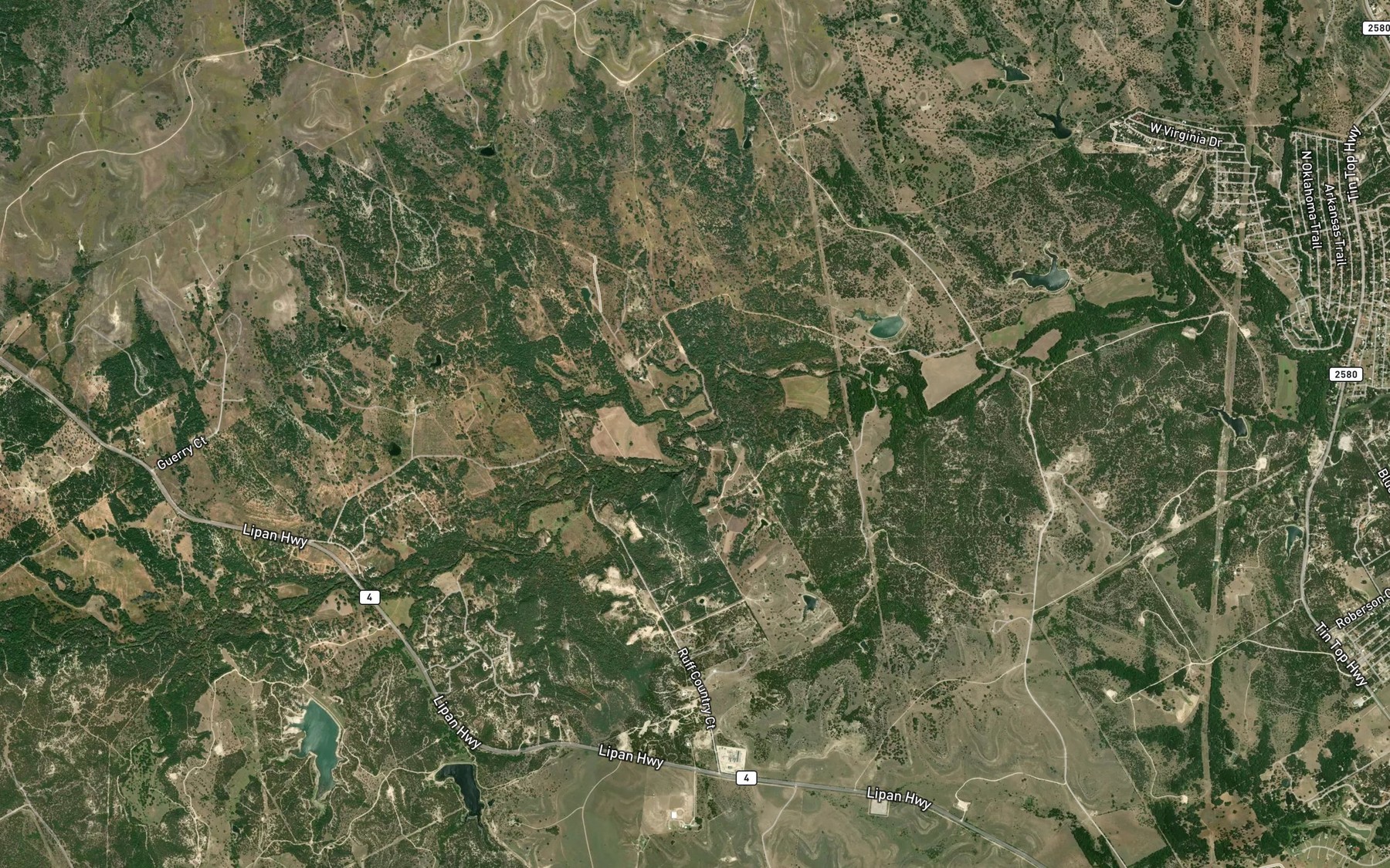 Satellite map of the Crow Branch