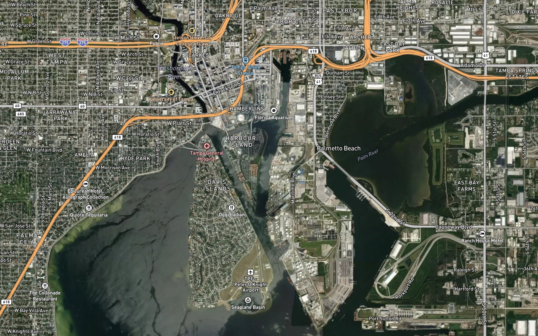 Satellite map of the Sparkman Channel