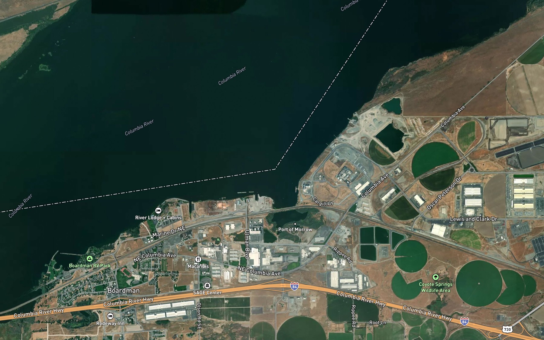 Satellite map of the Messinger Middle Range