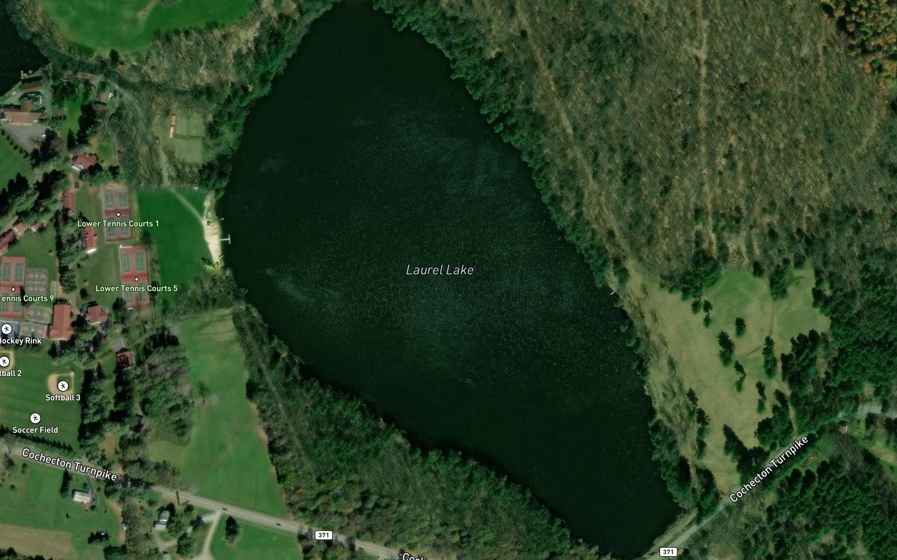 Satellite map of the Laurel Lake