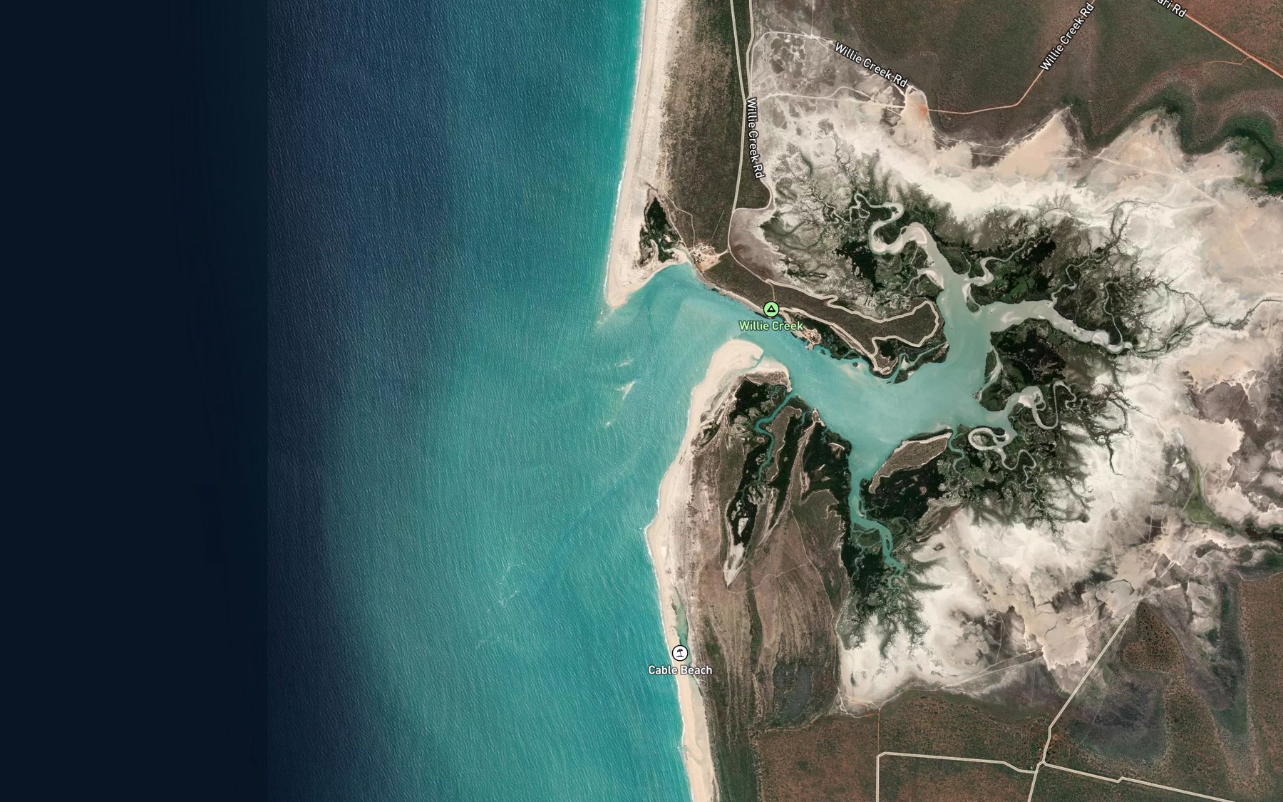 Satellite map of the Willie Creek