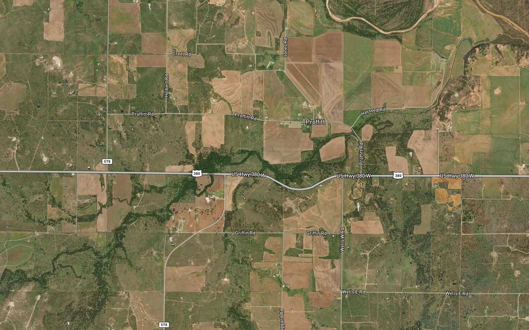 Satellite map of the Cribb Station Creek
