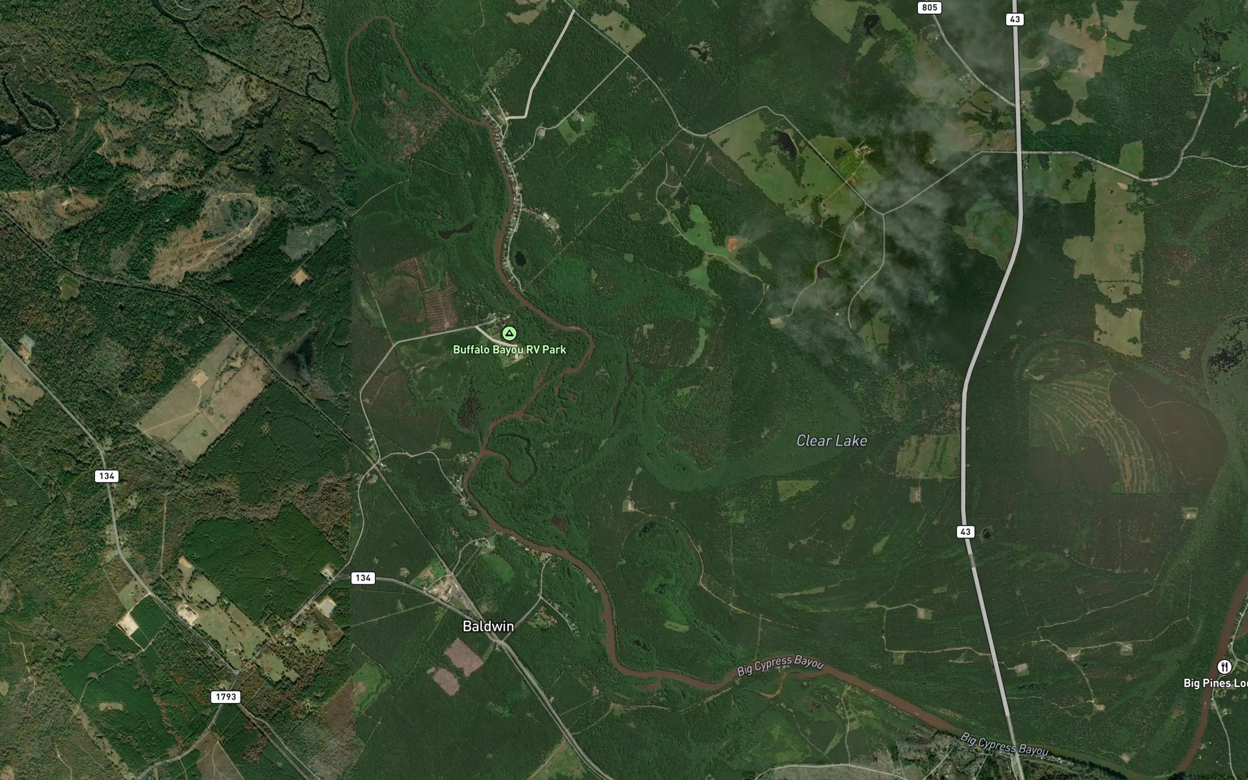 Satellite map of the Taylors Lake