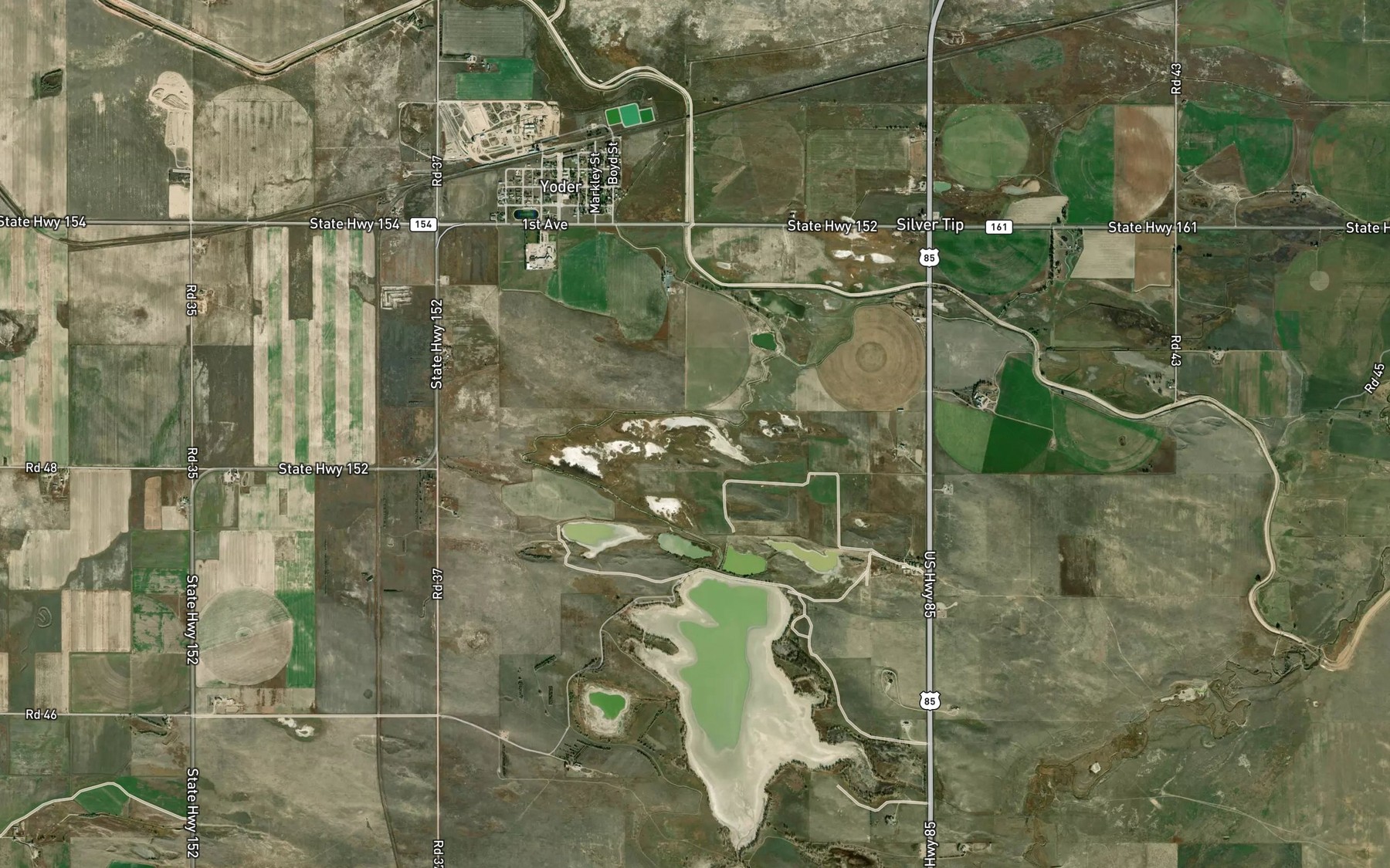 Satellite map of the Marlatt Reservoir