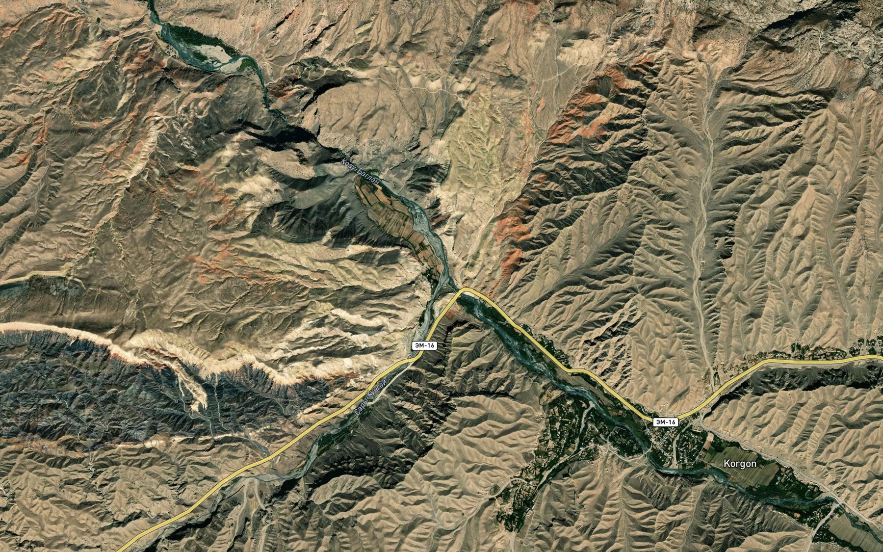 Satellite map of the Dzhangakty