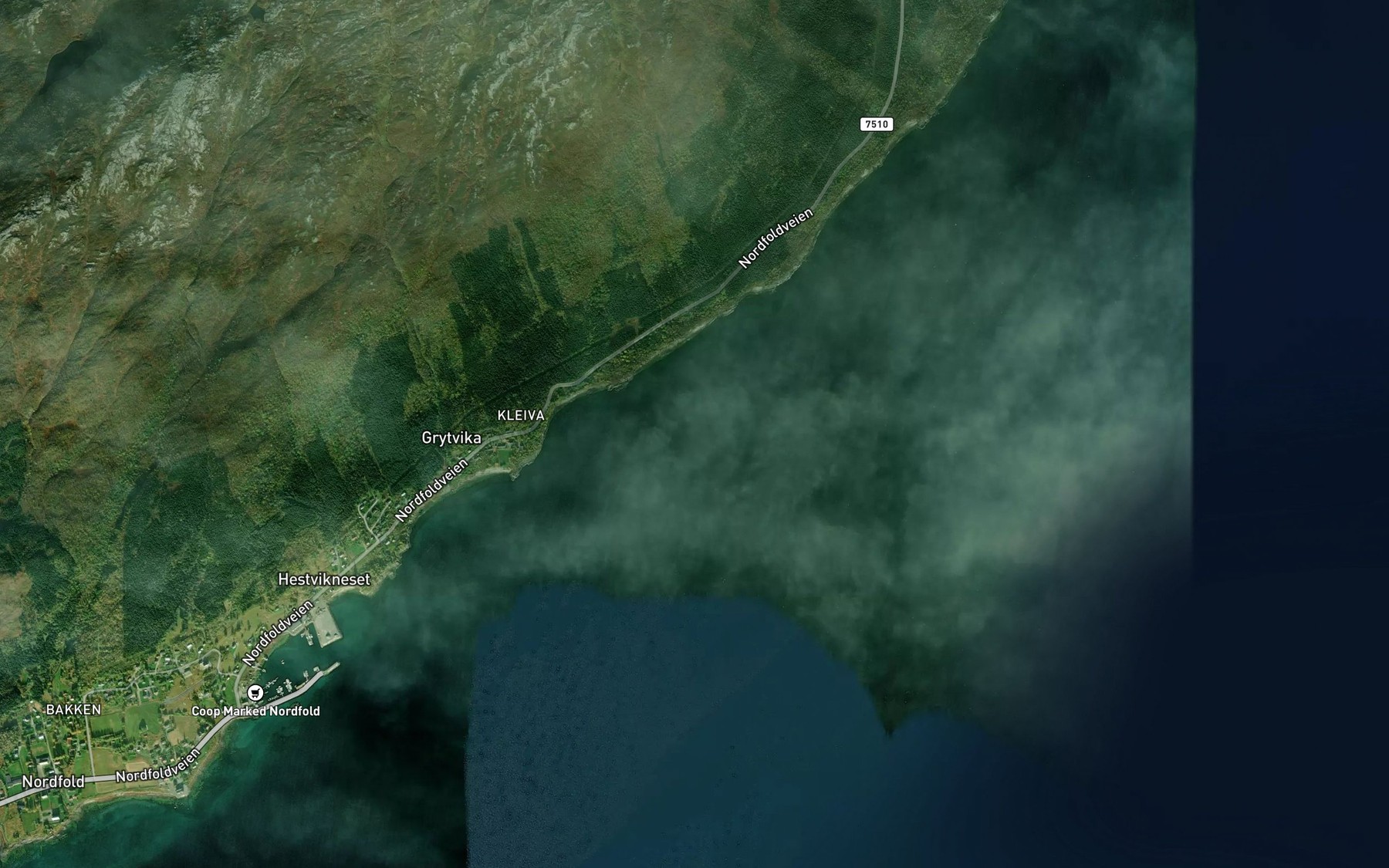 Satellite map of the Nordfolla