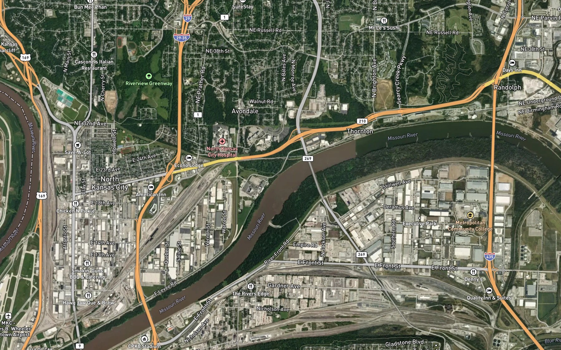 Satellite map of the Rock Creek