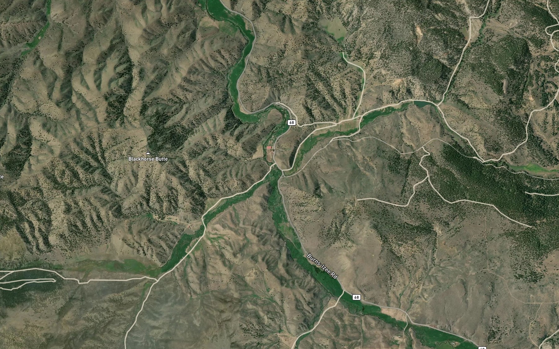 Satellite map of the Lewis Creek