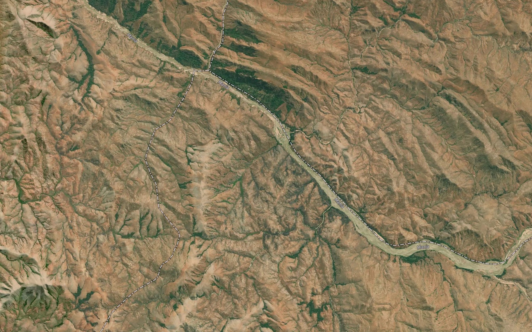 Satellite map of the Marovato Riviere