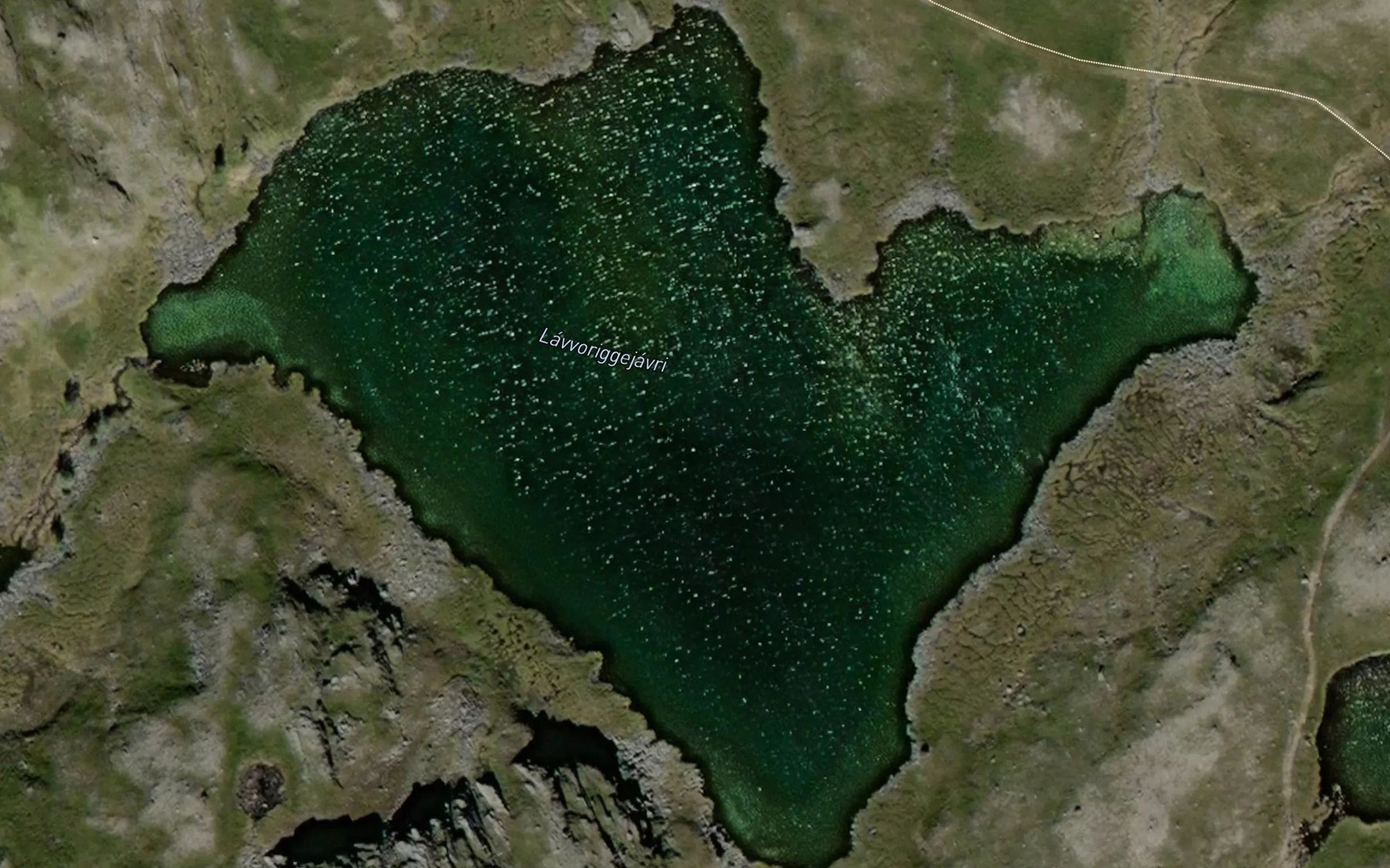 Satellite map of the Lavvoriggejavri