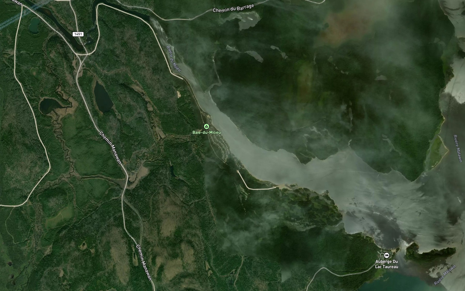 Satellite map of the Riviere du Milieu