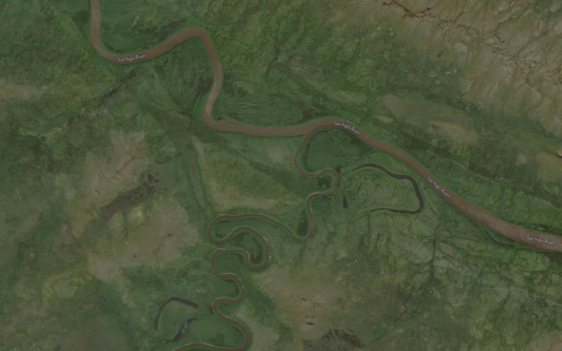 Satellite map of the Wapaseese River