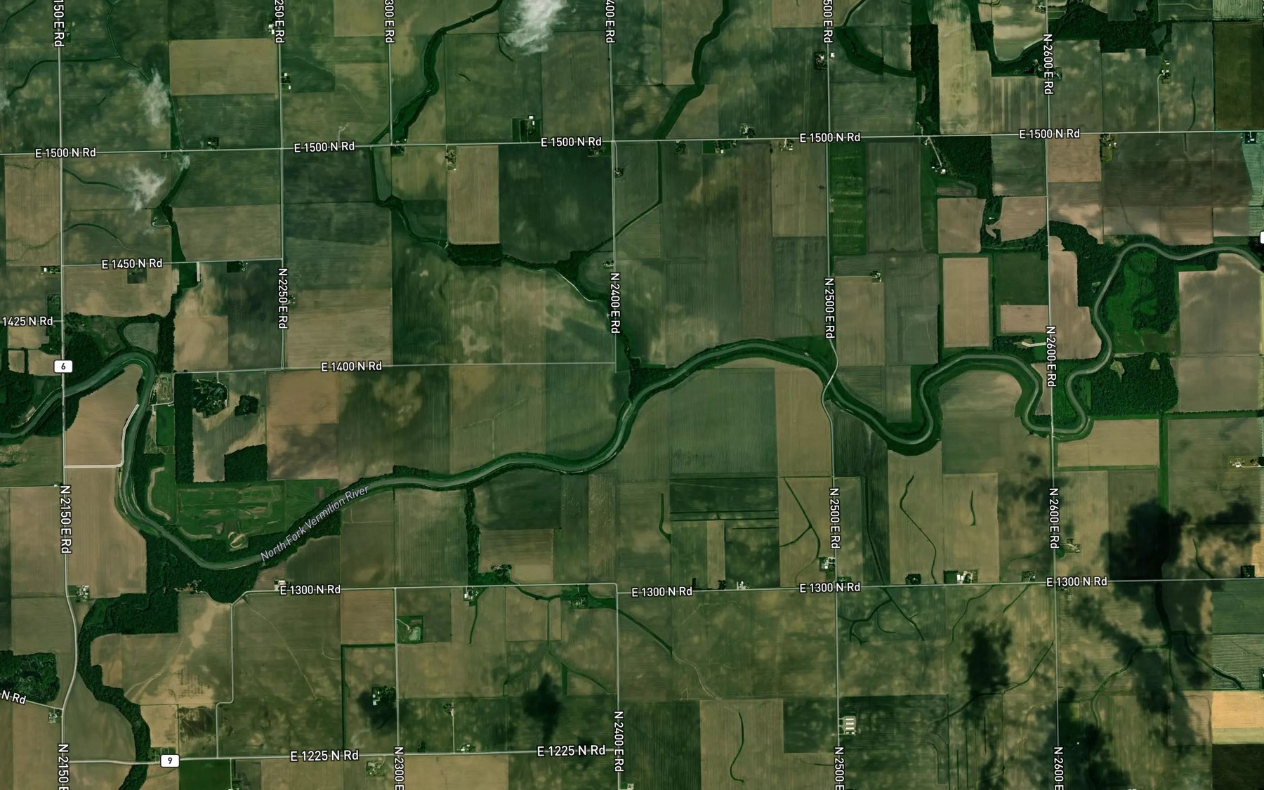 Satellite map of the Felky Slough