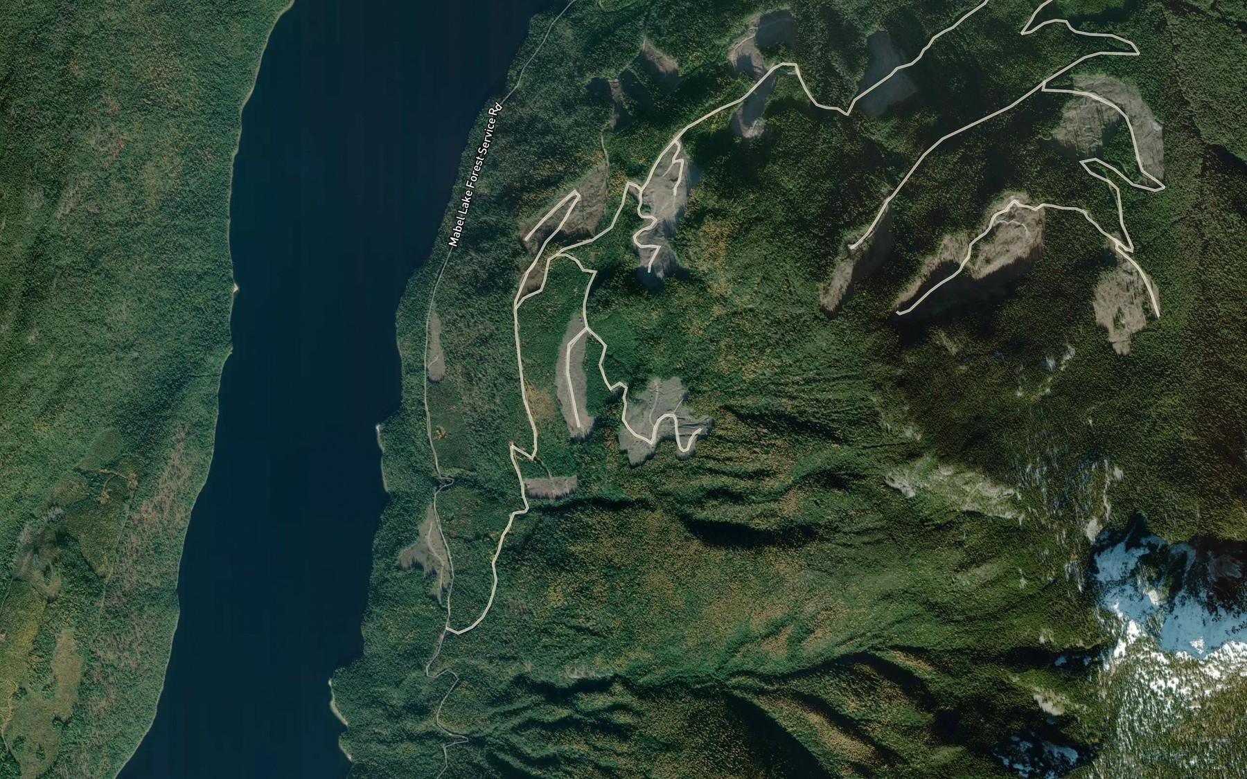 Satellite map of the Tsuius Creek
