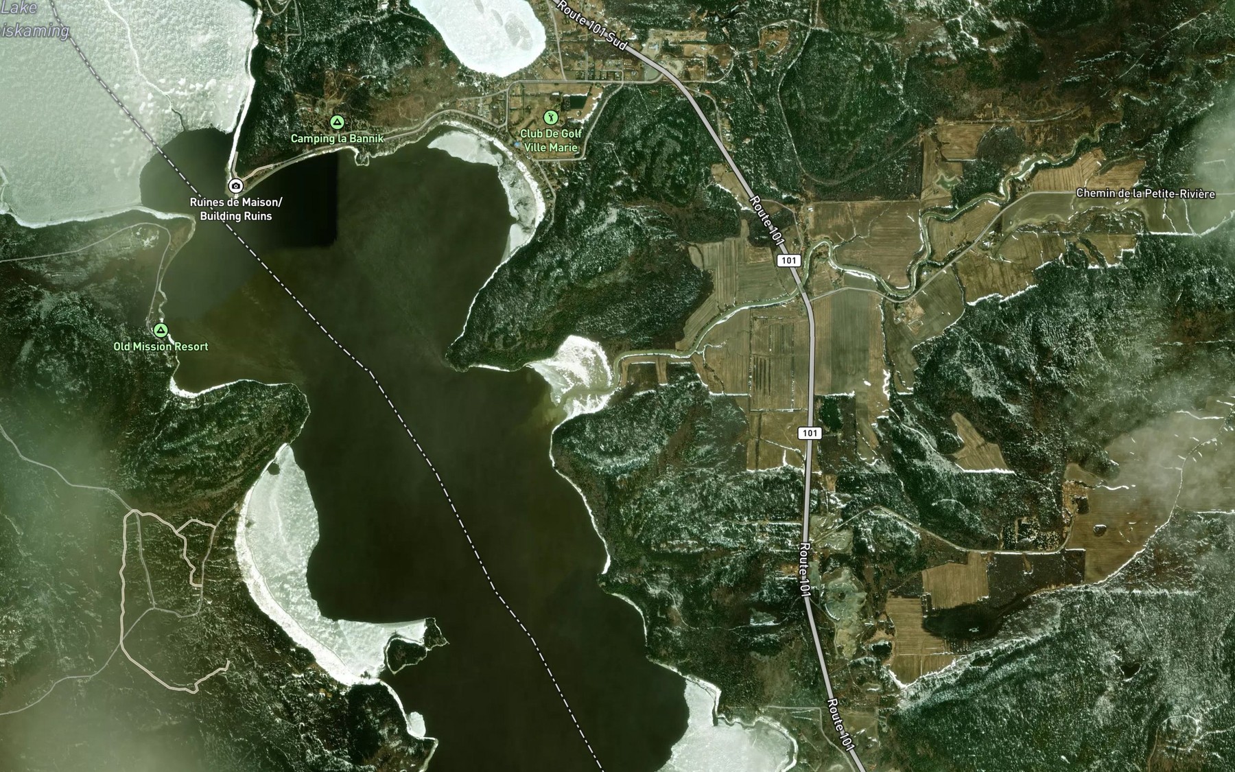 Satellite map of the Petite riviere Blanche