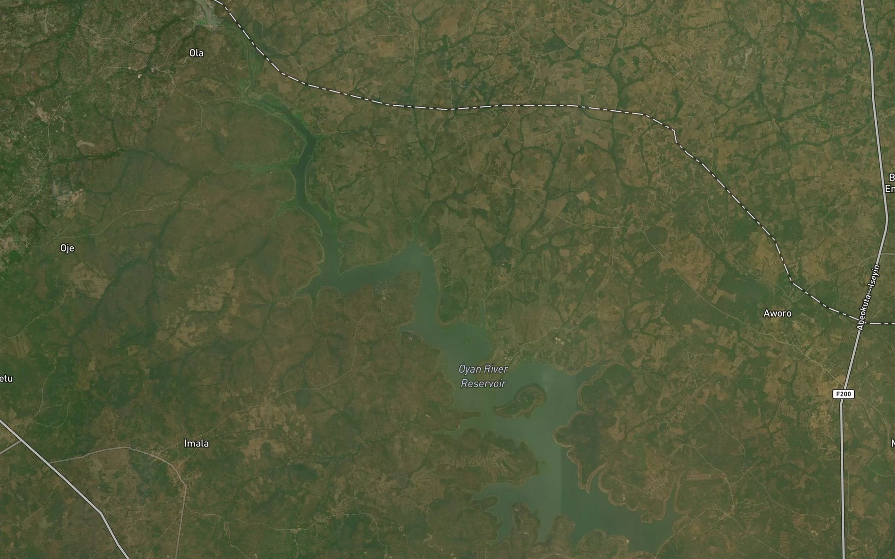 Satellite map of the Oyan lake