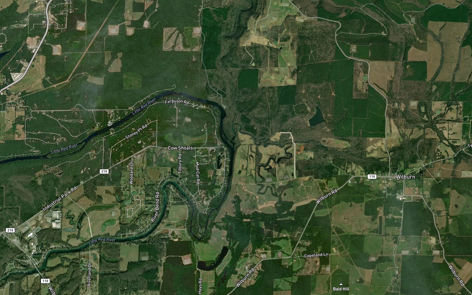 Satellite map of the Canoe Creek