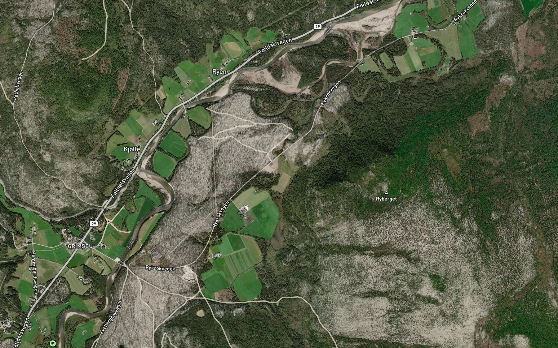 Satellite map of the Bjorbekken