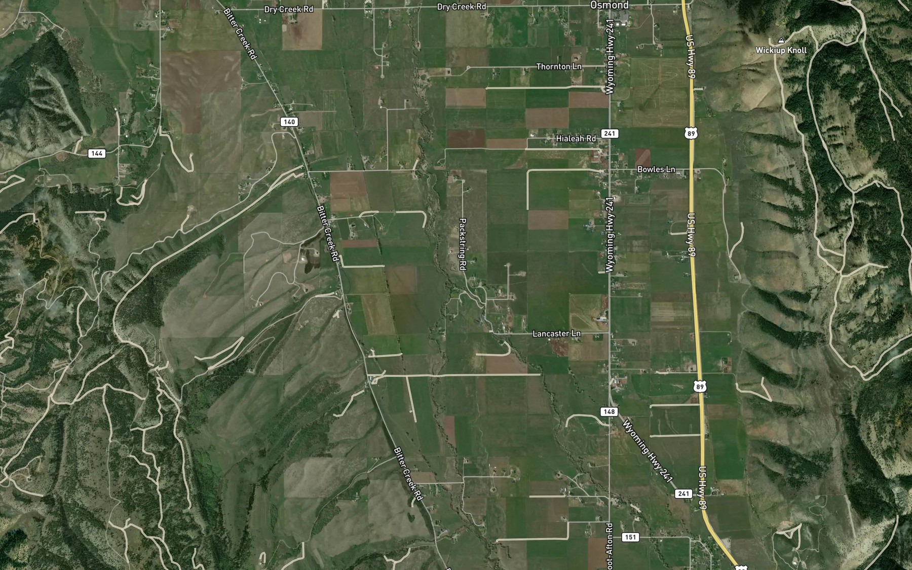 Satellite map of the Cottonwood Creek
