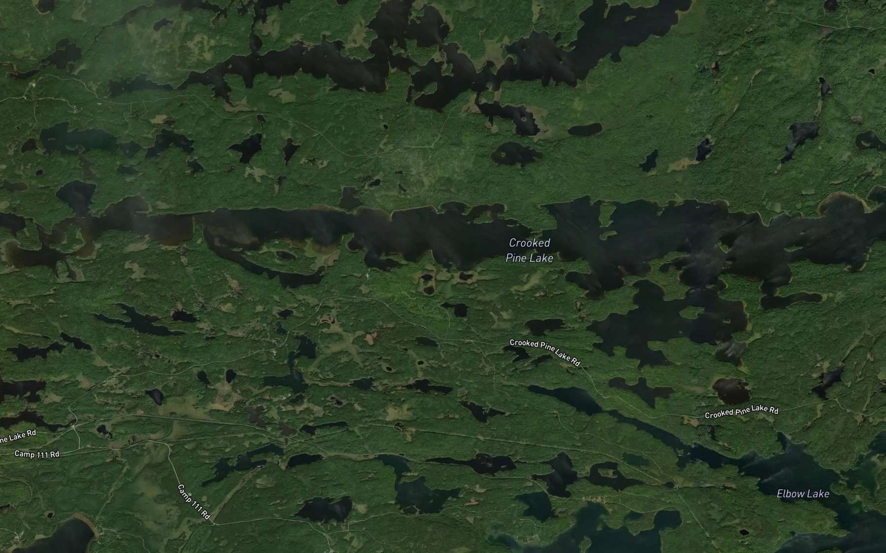Satellite map of the Crooked Pine Lake