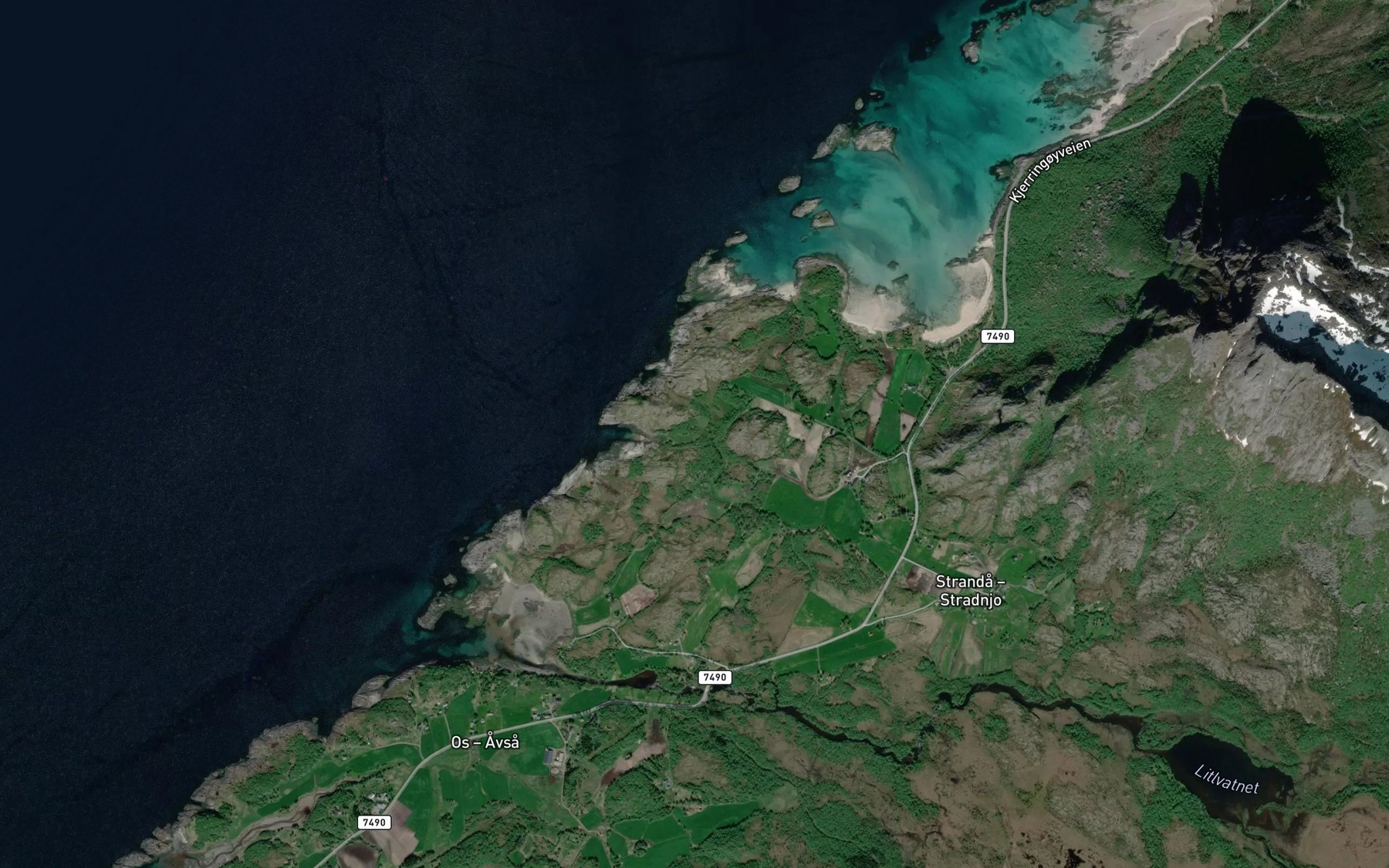 Satellite map of the Ovdalselva