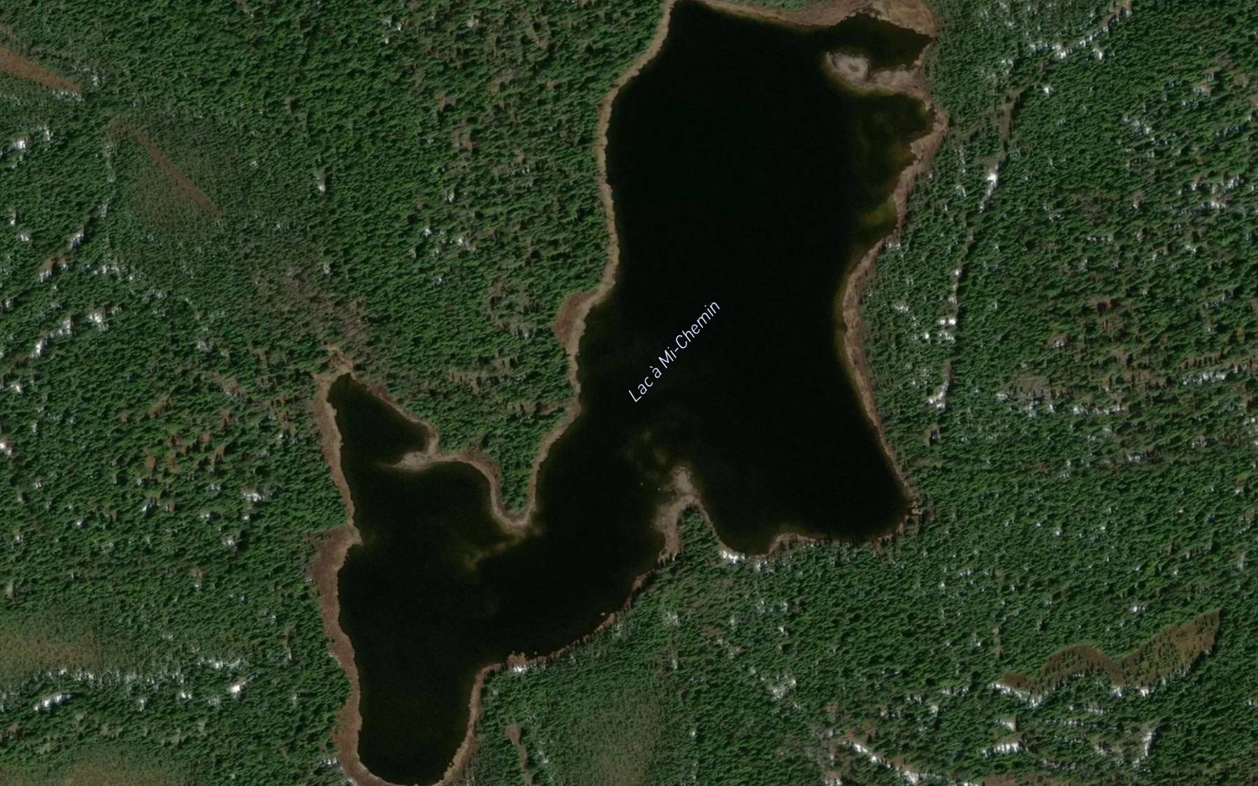 Satellite map of the Lac a Mi-Chemin
