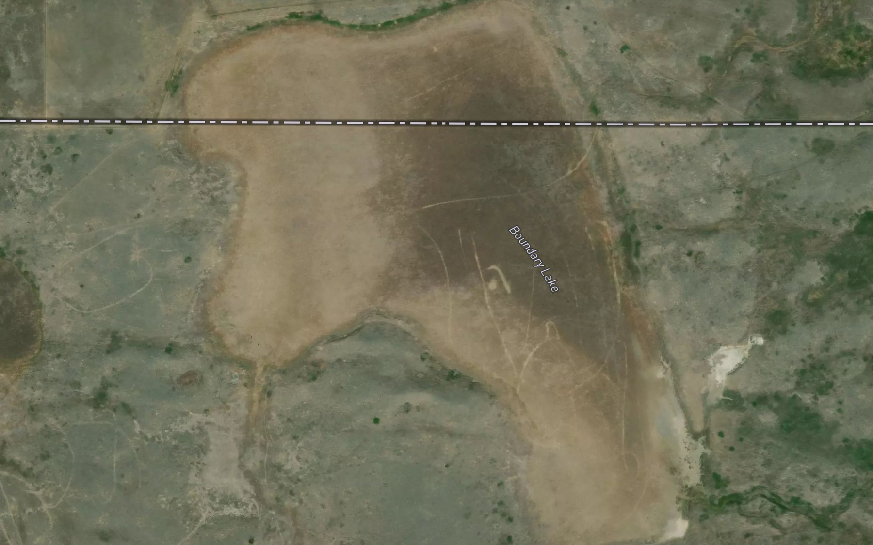 Satellite map of the Boundary Lake