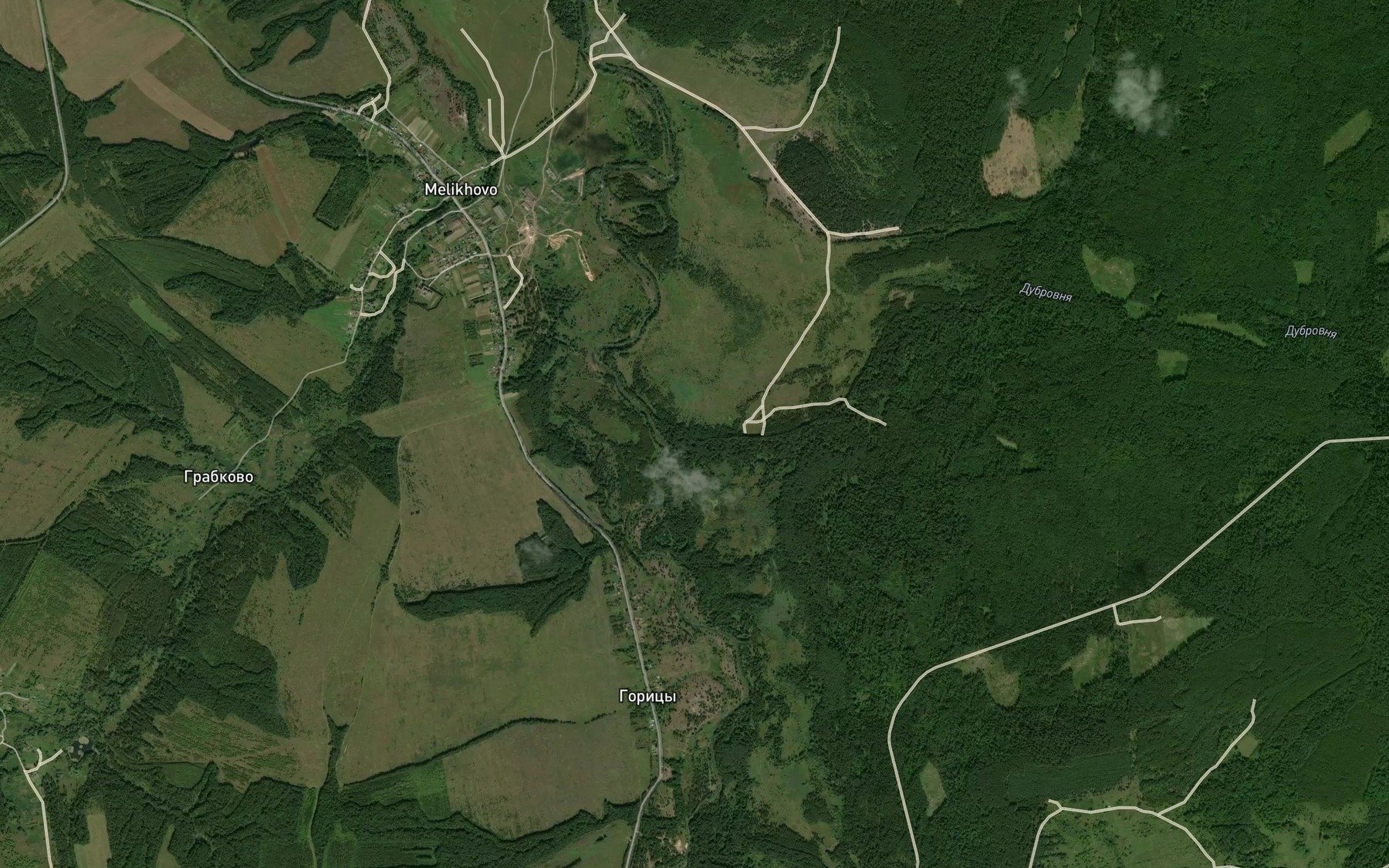 Satellite map of the Dubrovnya