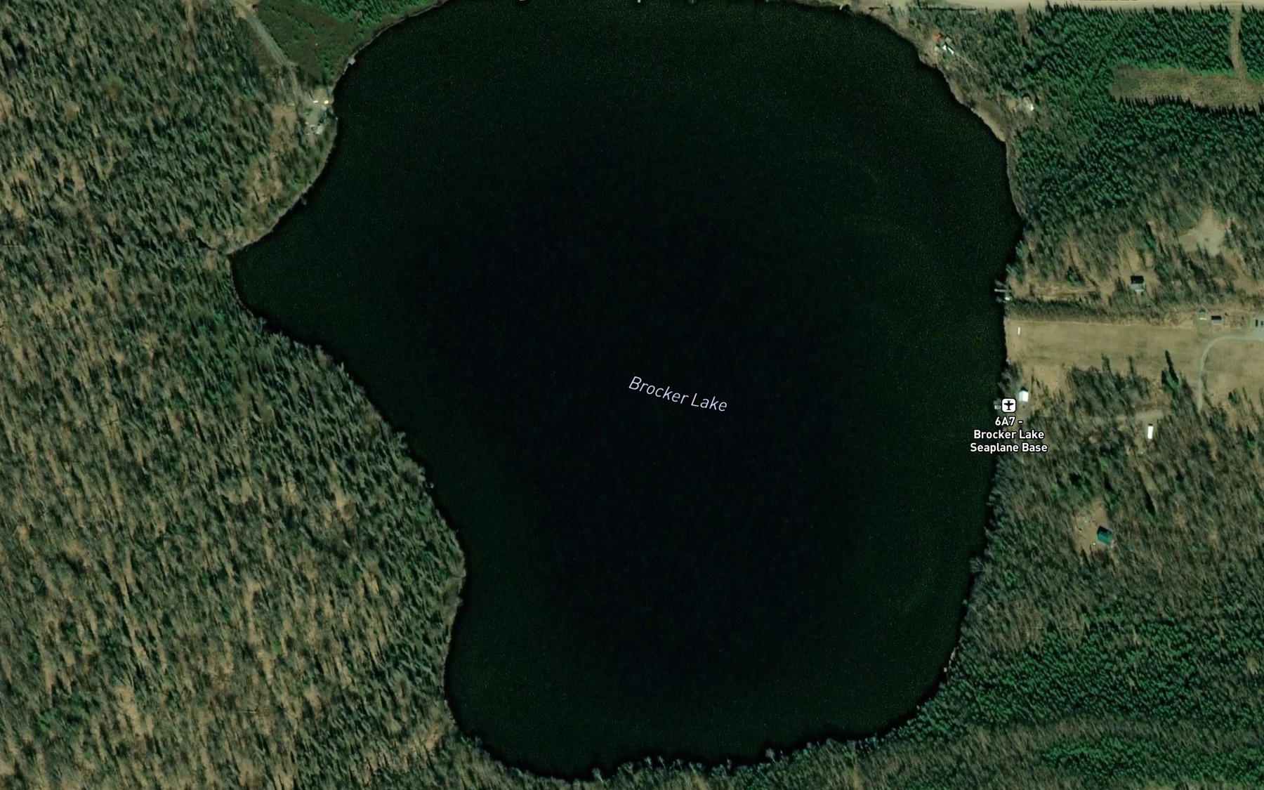 Satellite map of the Brocker Lake