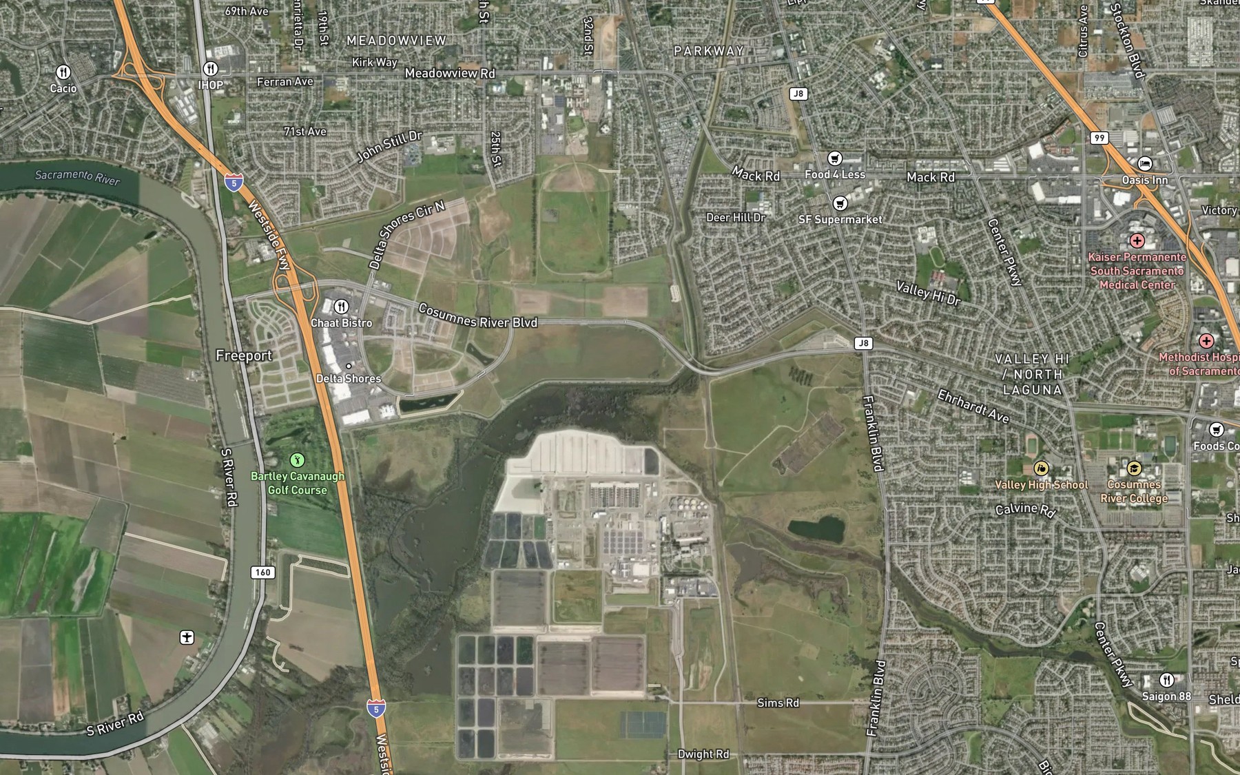 Satellite map of the Laguna Creek