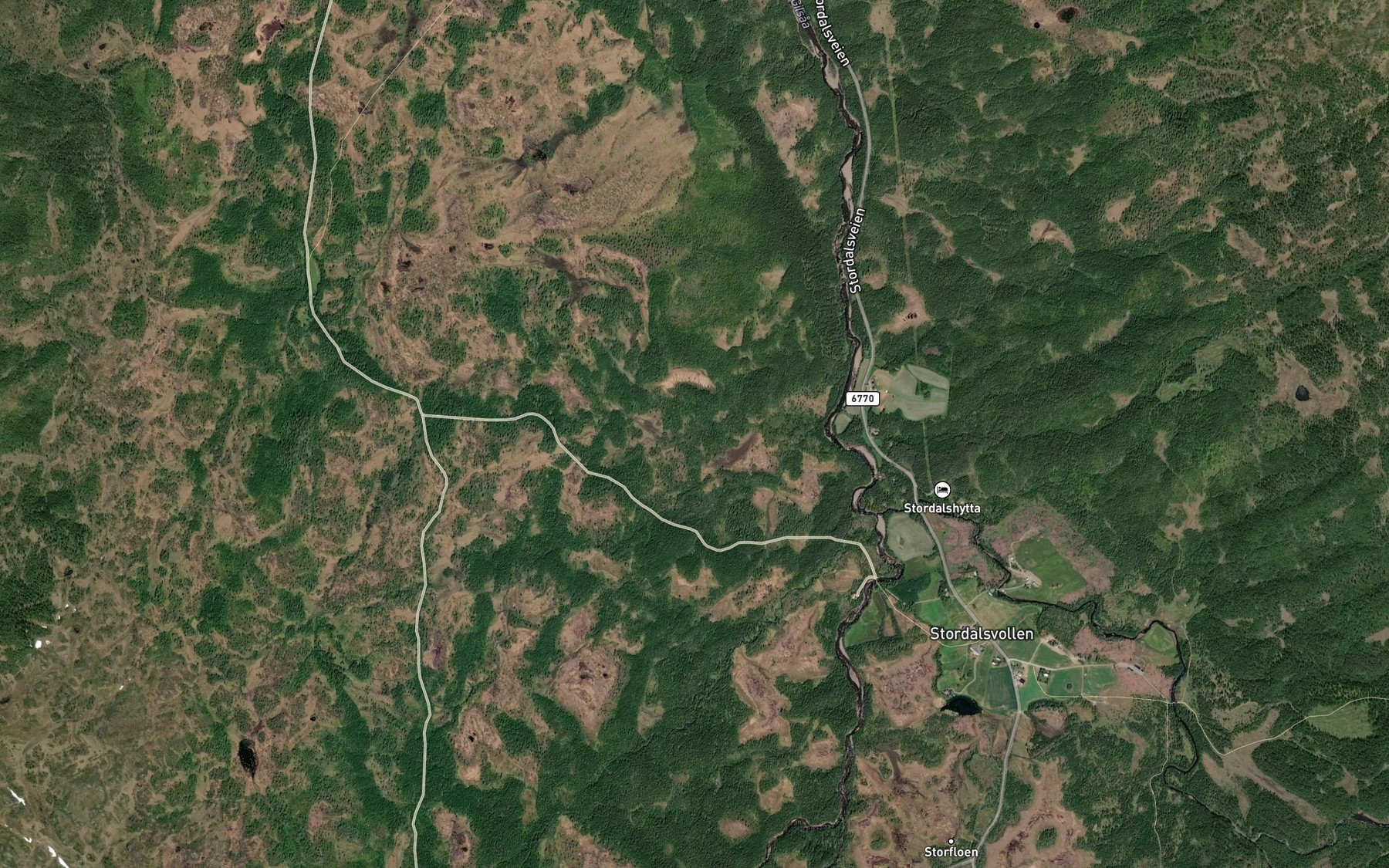 Satellite map of the Gammelbubekken