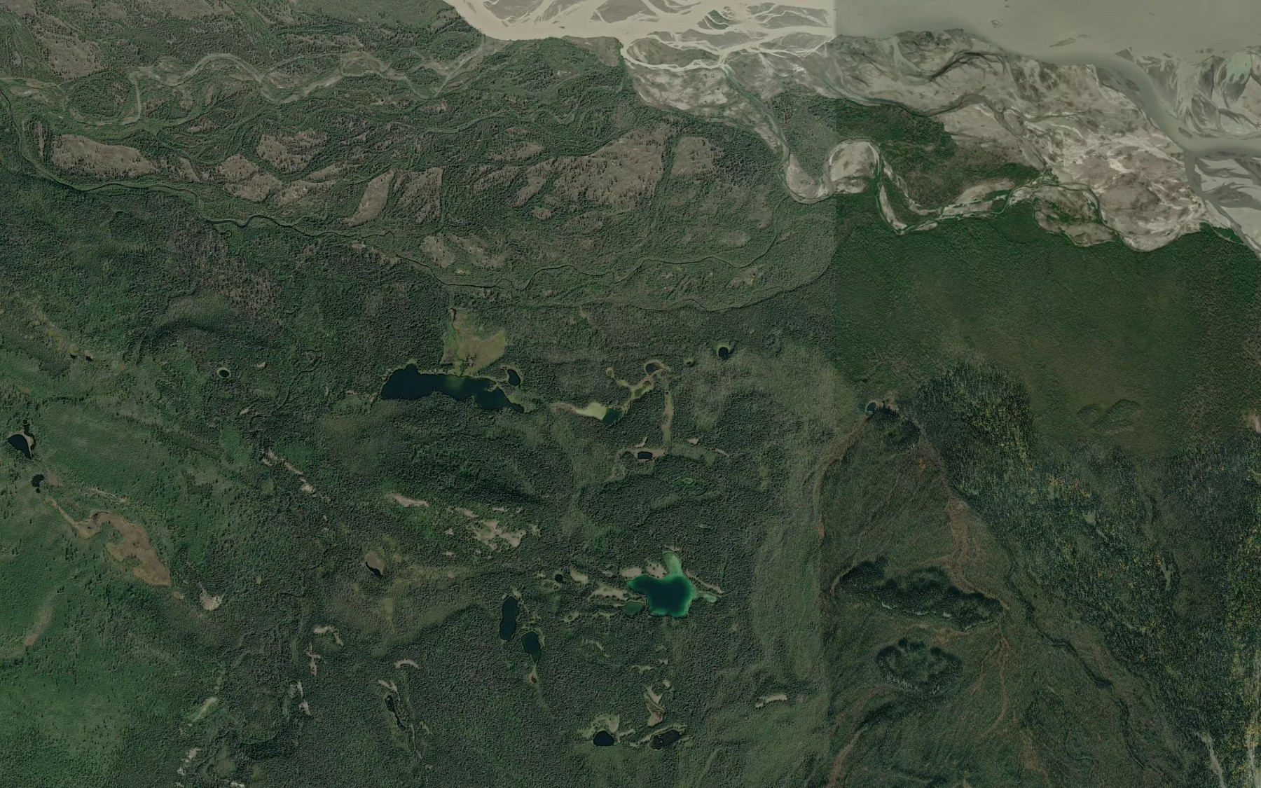 Satellite map of the Flower Lakes