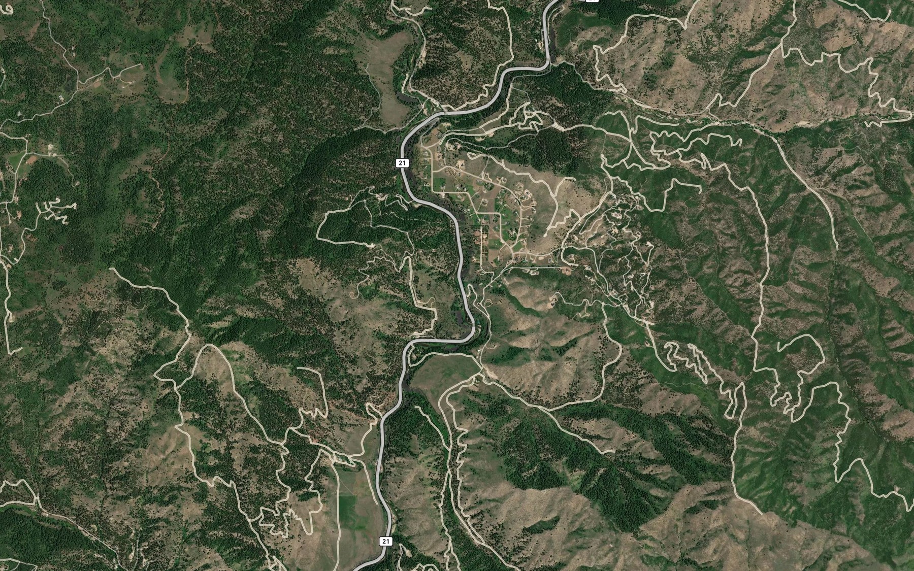 Satellite map of the Corral Creek
