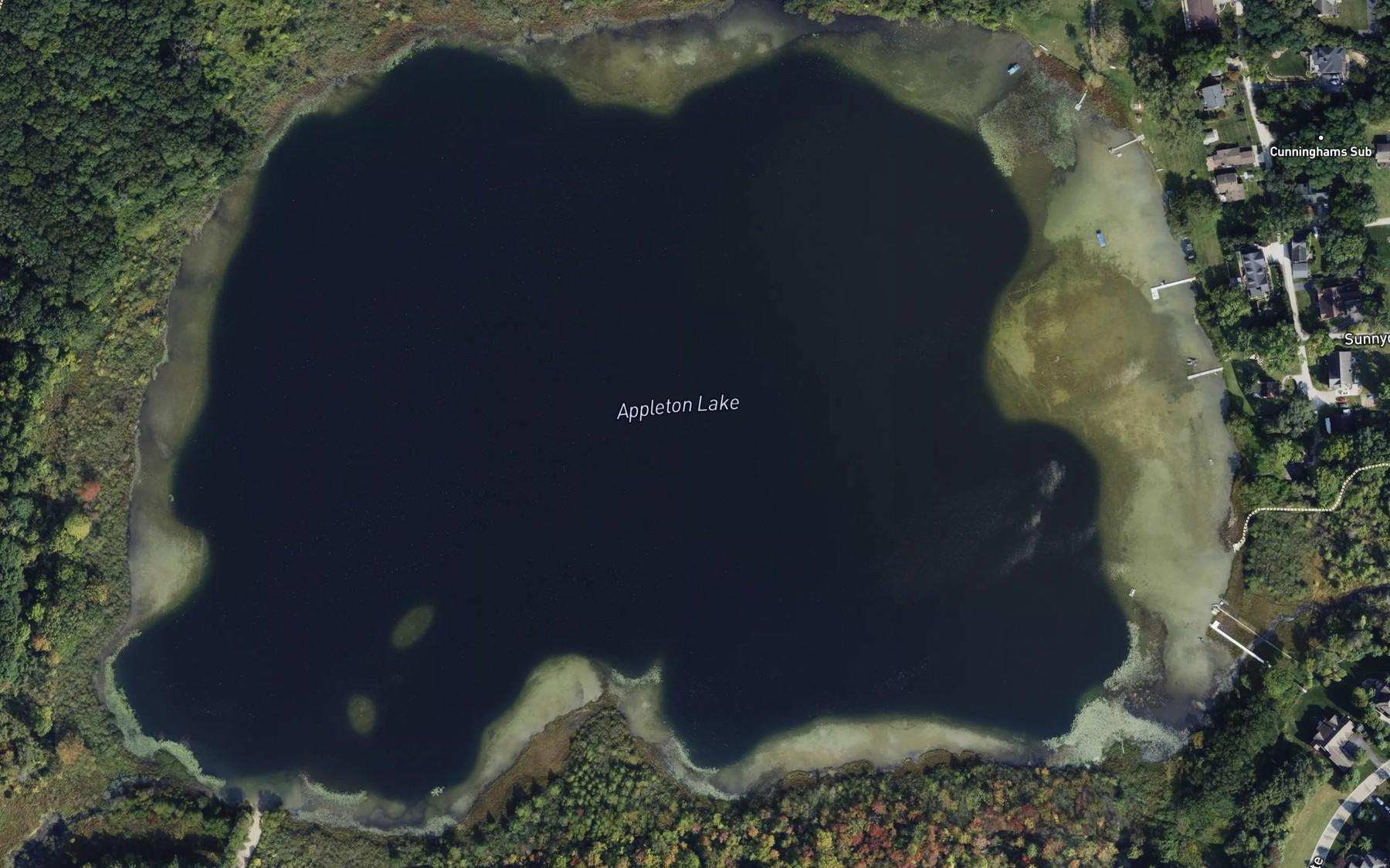 Satellite map of the Appleton Lake