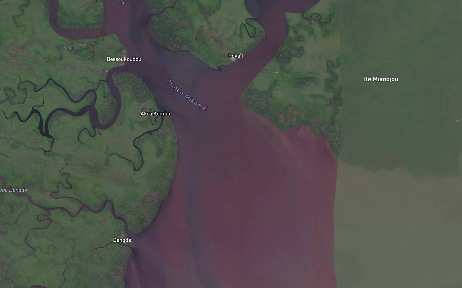 Satellite map of the Crique Mikanje