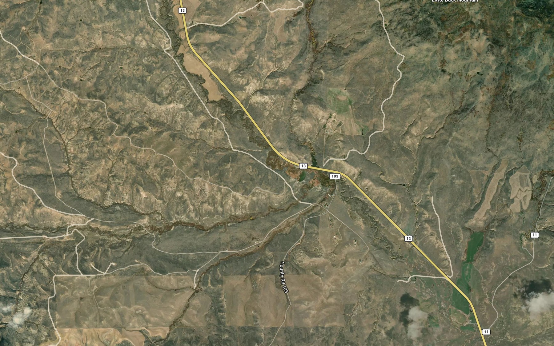 Satellite map of the Blue Gravel Creek