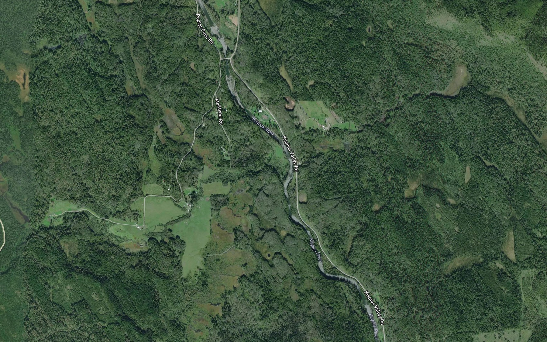 Satellite map of the Hevenor Creek