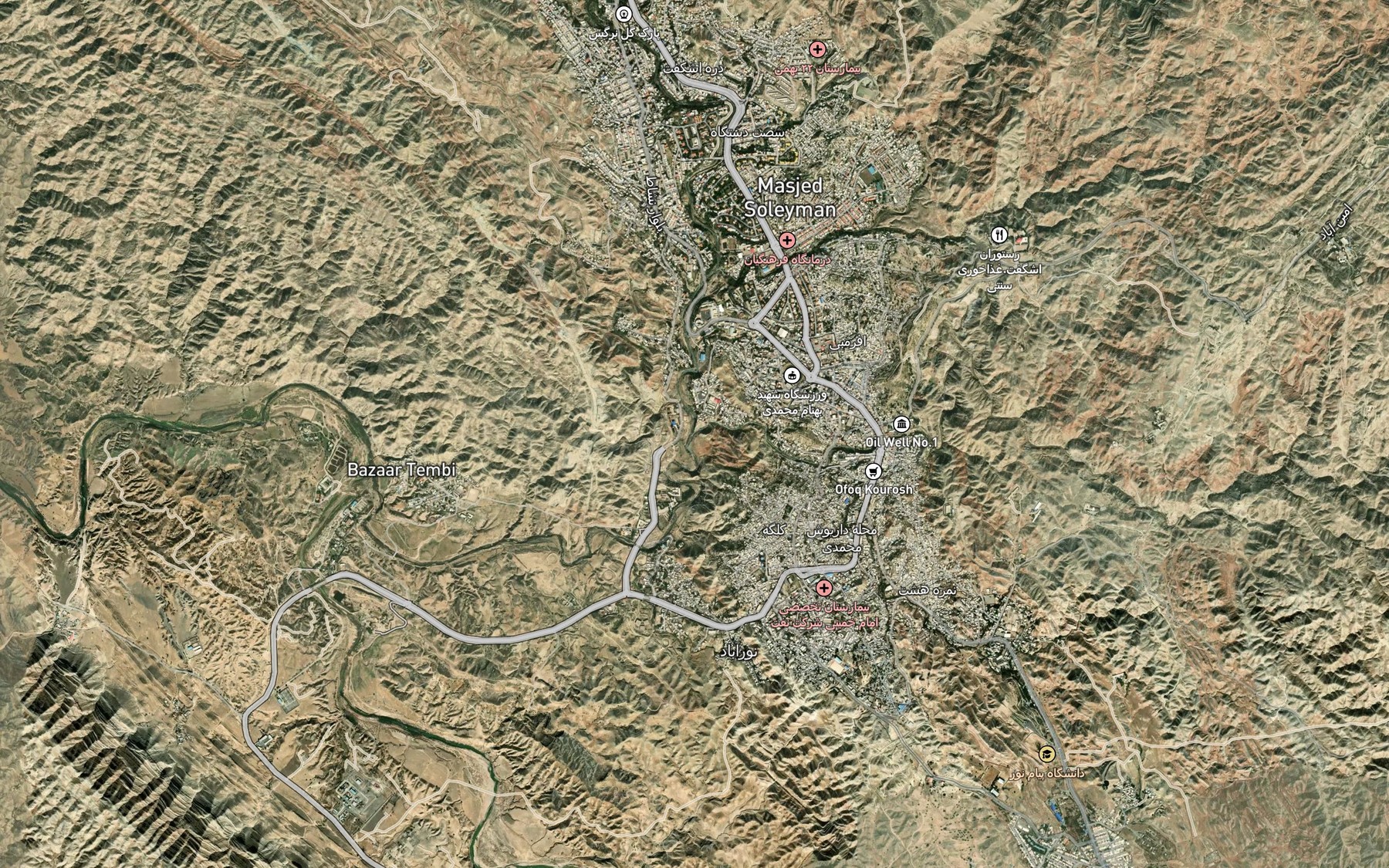 Satellite map of the Rudkhaneh-ye Kunumutu