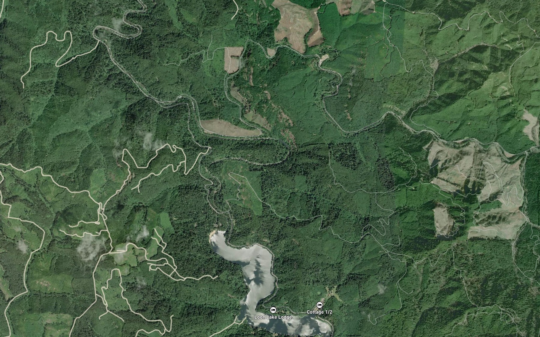 Satellite map of the Sock Creek