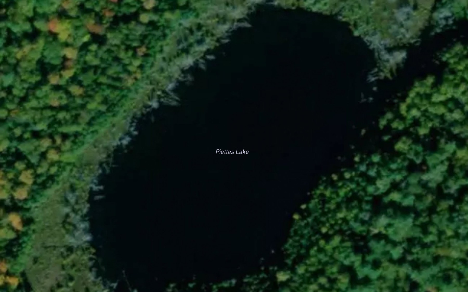 Satellite map of the Piettes Lake