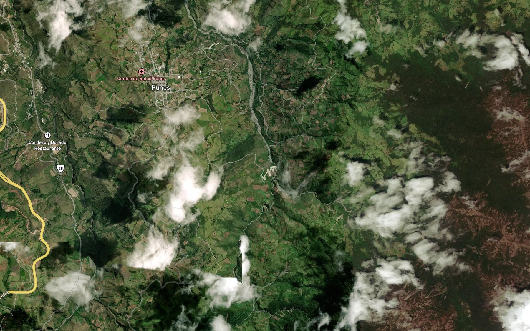Satellite map of the Quebrada de Ramos