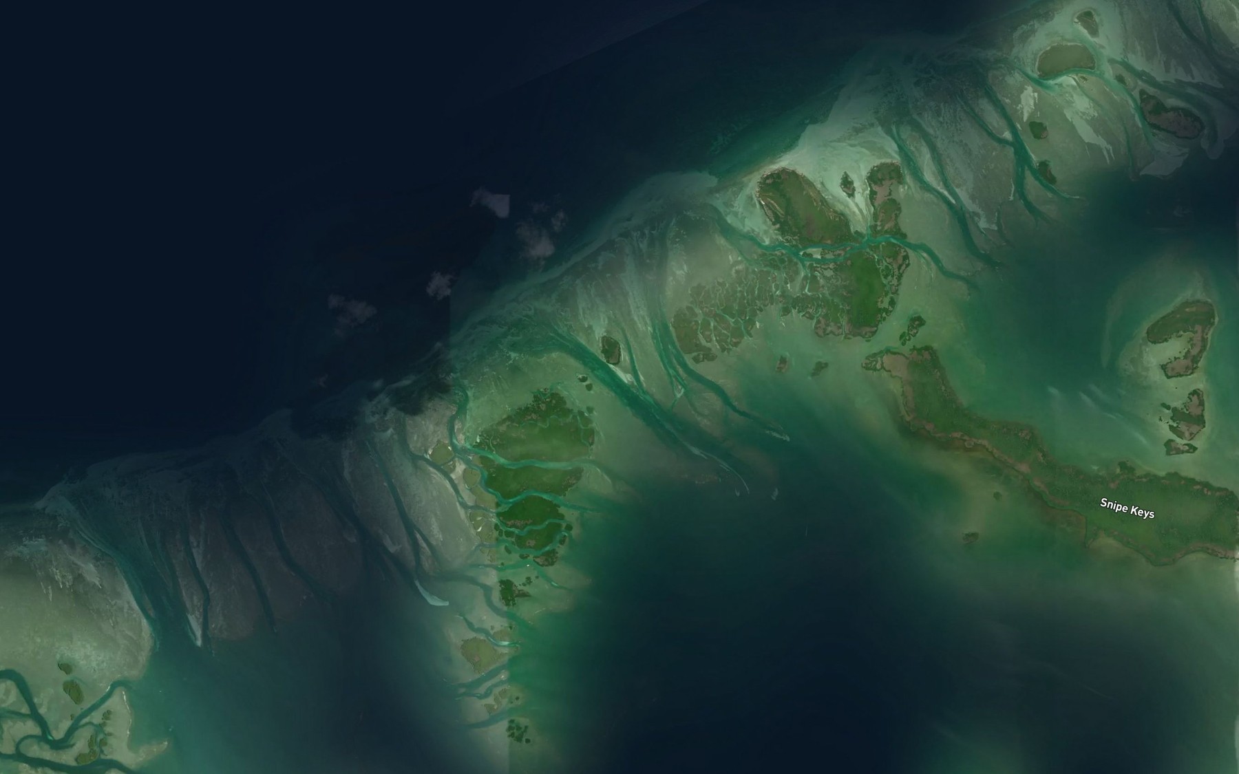 Satellite map of the Mud Key Channel