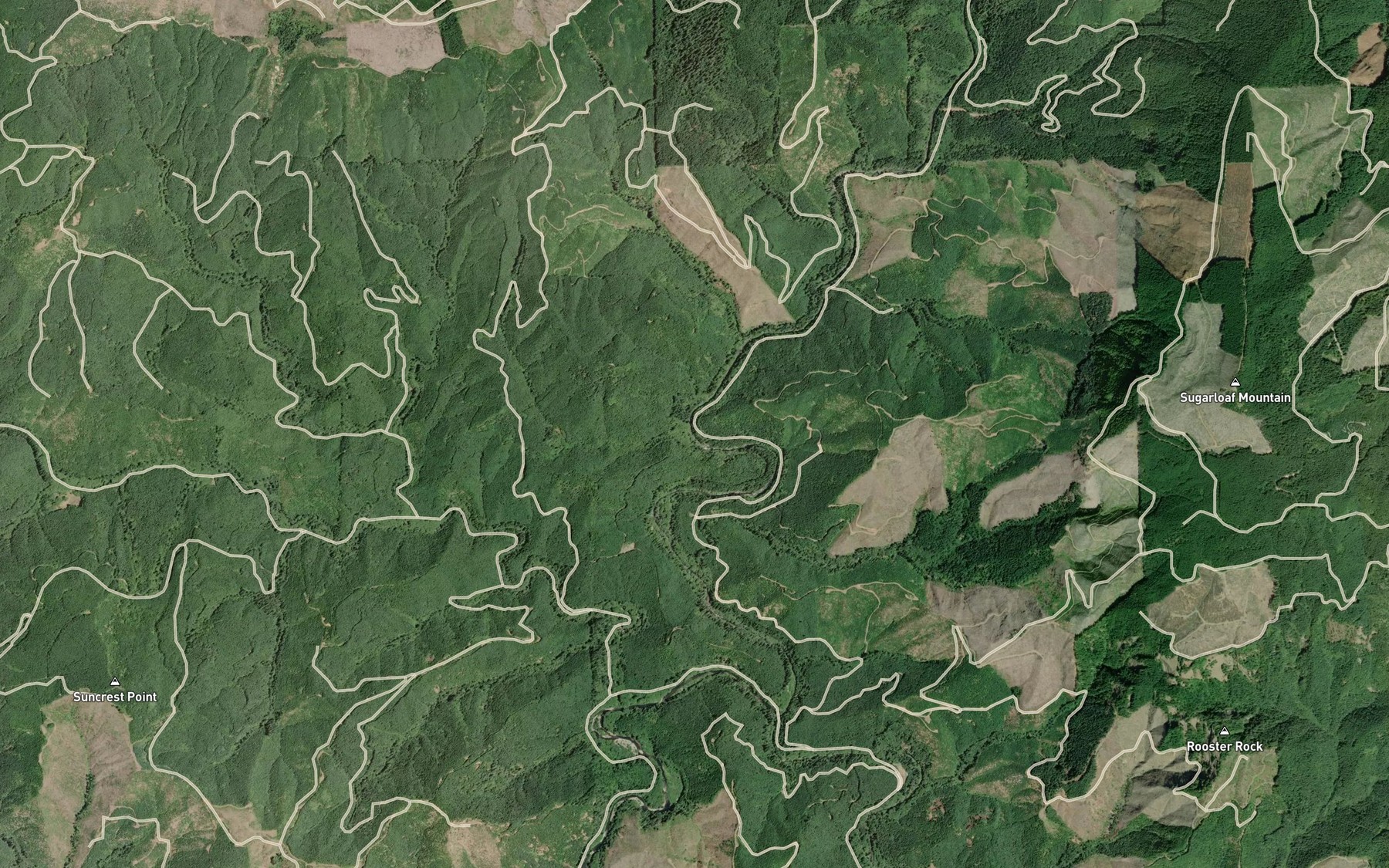 Satellite map of the Stub Creek