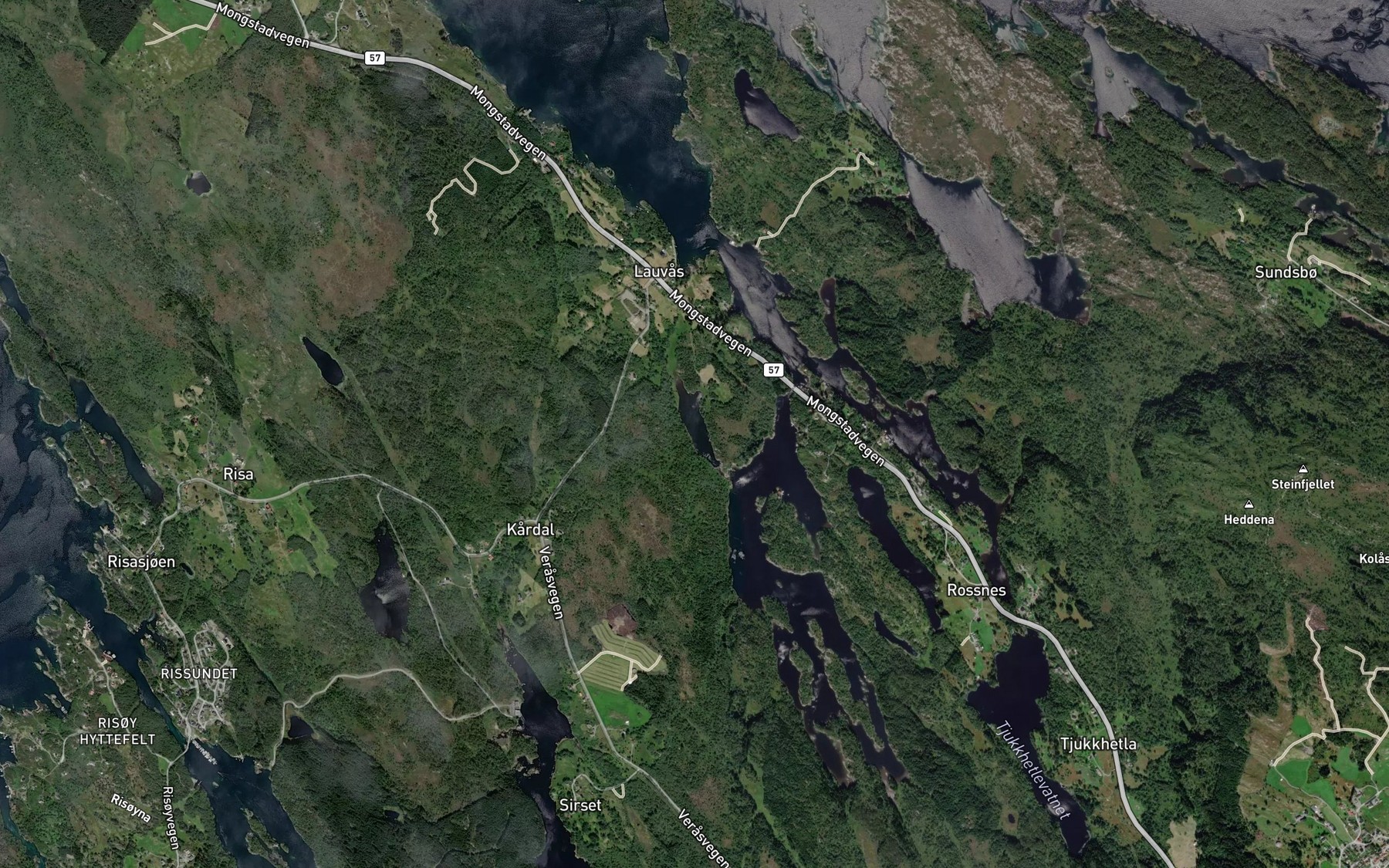Satellite map of the Evjo