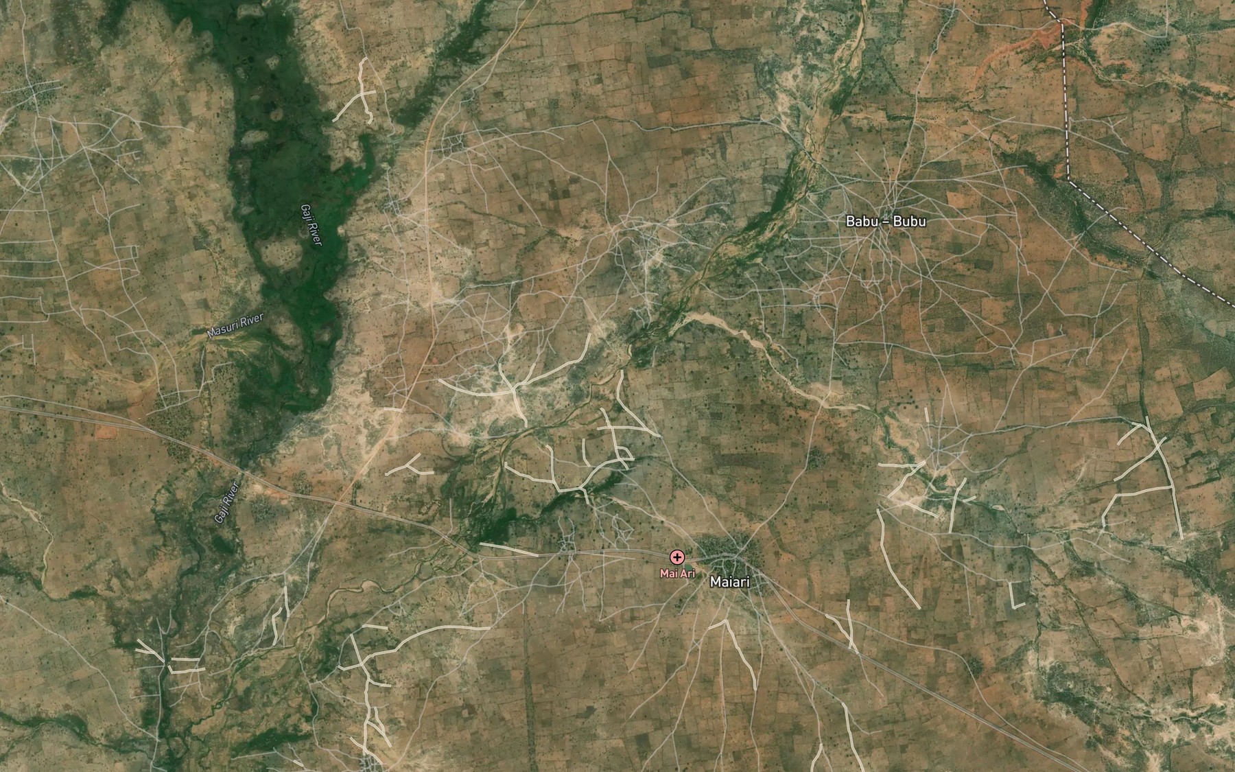 Satellite map of the River Kolmani